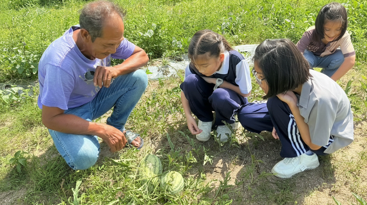 Local farmers of Koh Sukorn, Trang, Thailand, specializing in watermelon cultivation.