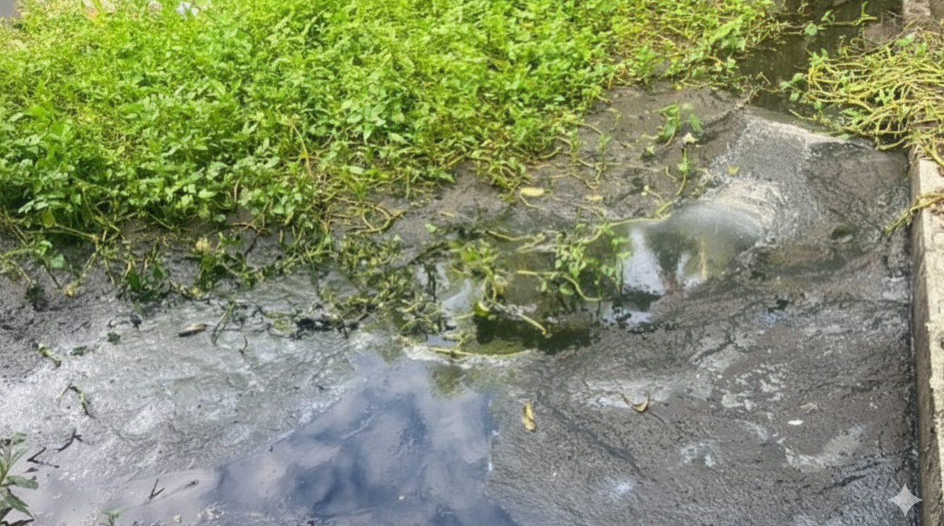 Figure show Pig farm wastewater, Trang Province, Thailand.