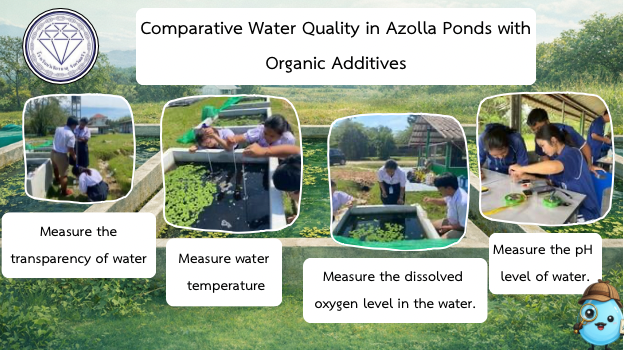 Water quality was measured by assessing the pH, temperature, oxygen content, and transparency of the water in the study area.