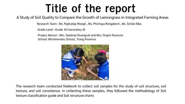 The research team conducted fieldwork to collect soil samples for the study of soil structure, soil texture, and soil consistence. In collecting these samples, they followed the methodology of Soil texture classification guide and Soil structure charts