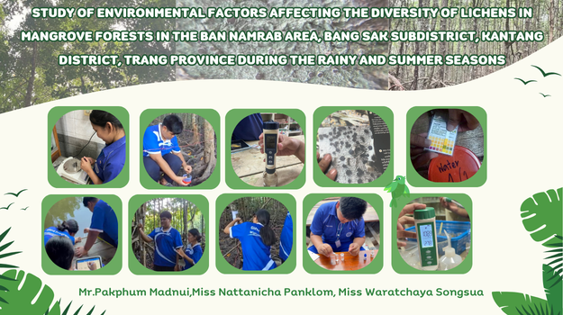 We are collecting soil samples in order to analyze soil fertility, salinity, electrical conductivity, and soil pH. In addition, we are collecting water samples to examine water temperature, salinity, electrical conductivity, pH, and dissolved oxygen. Moreover, we are measuring air temperature and relative humidity to assess atmospheric conditions in the study area. Furthermore, we are establishing lichen study plots to investigate the diversity of lichen species. Finally, we are using the observed morphological characteristics of lichens to examine and compare different lichen species.