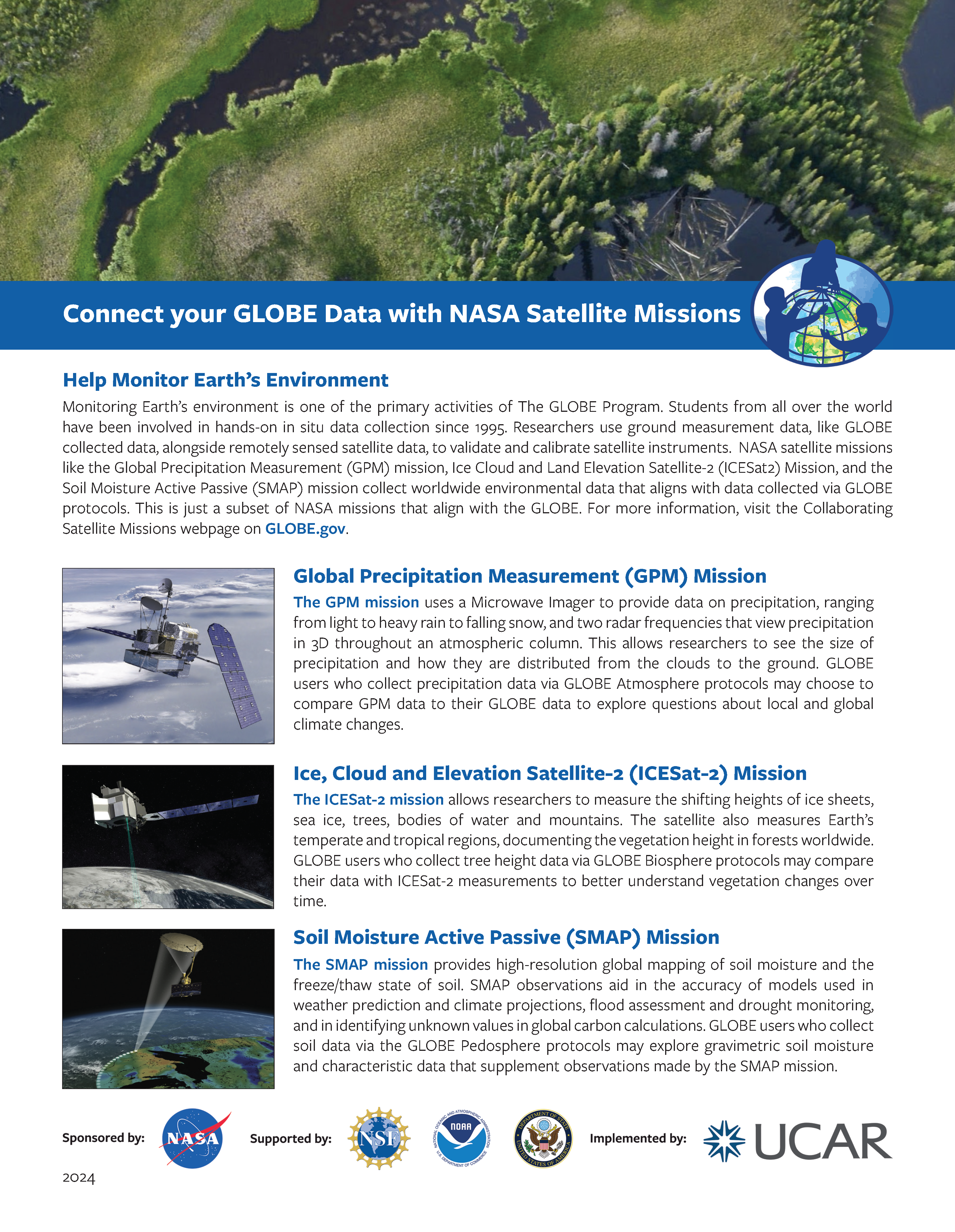 GLOBE and NASA satellites