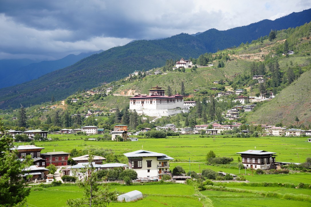 Image of the Tashi Namgay hilltop hotel complex.