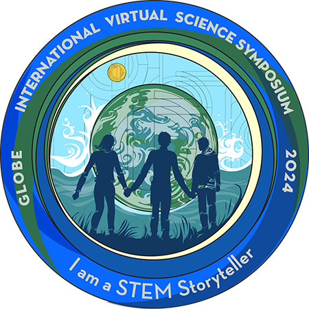 I am a STEM storyteller, with image of three students holding hands.