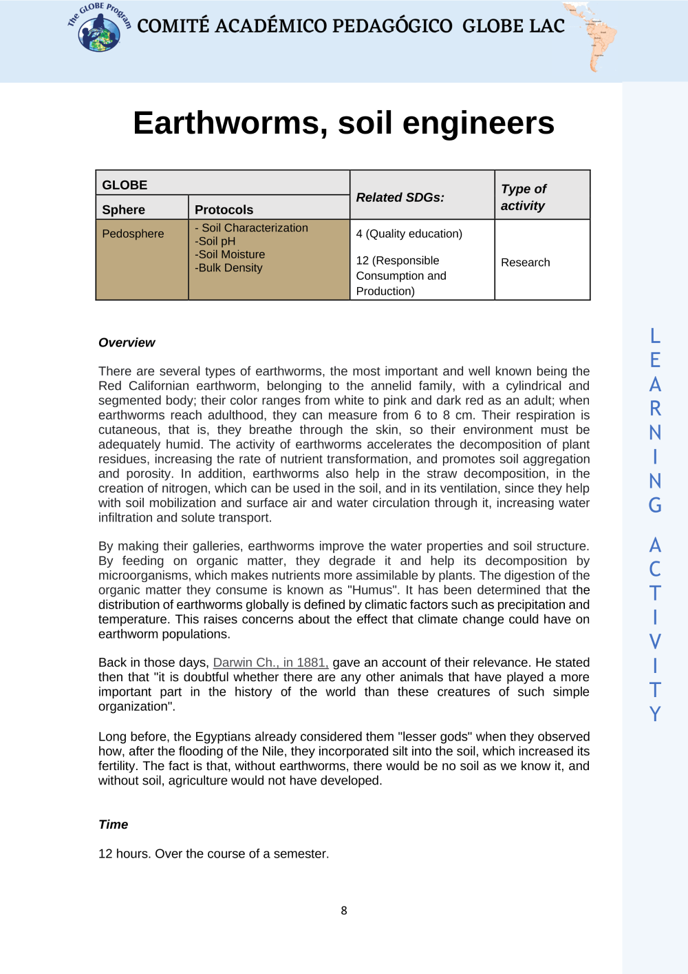 Learning Activities preview for Earthworms, soil engineers