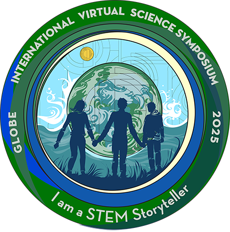 I am a STEM storyteller, with image of three students holding hands.