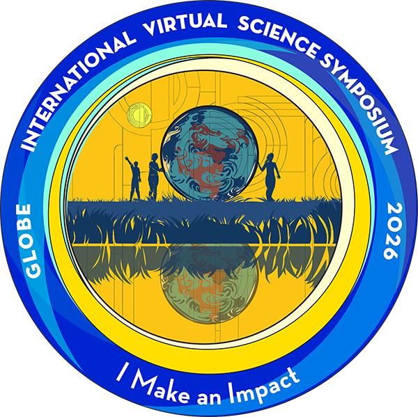 I make an impact badge, with image showing three students celebrating by the globe.