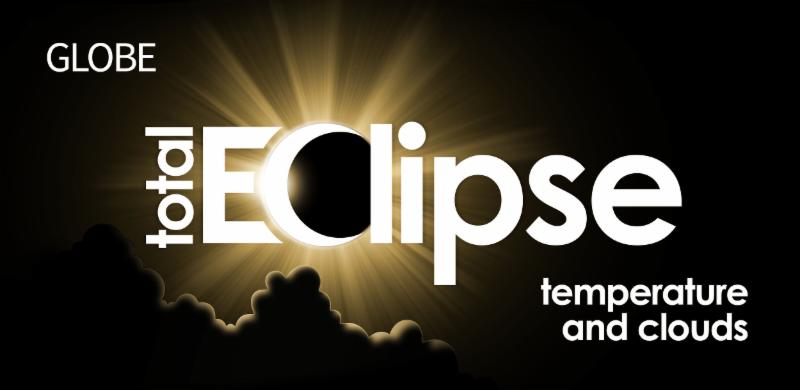 Total eclipse graphic with an "eclipse" image over the C