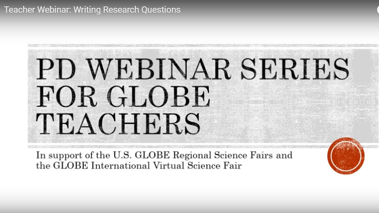 Graphic for PD Webinar Series for GLOBE Teachers