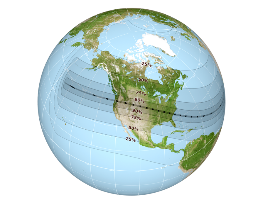 Graphic of path of solar eclipse