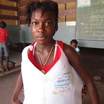 A girl poses for a picture.