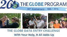 GLOBE Data Entry Challenge banner.