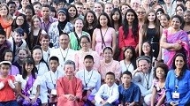 A large group poses for a picture.