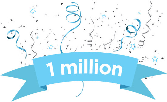 A graphic that says, "1 million"