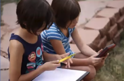 Photo of two GLOBE students in action