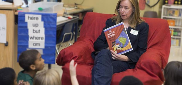 Students learning about the Earth