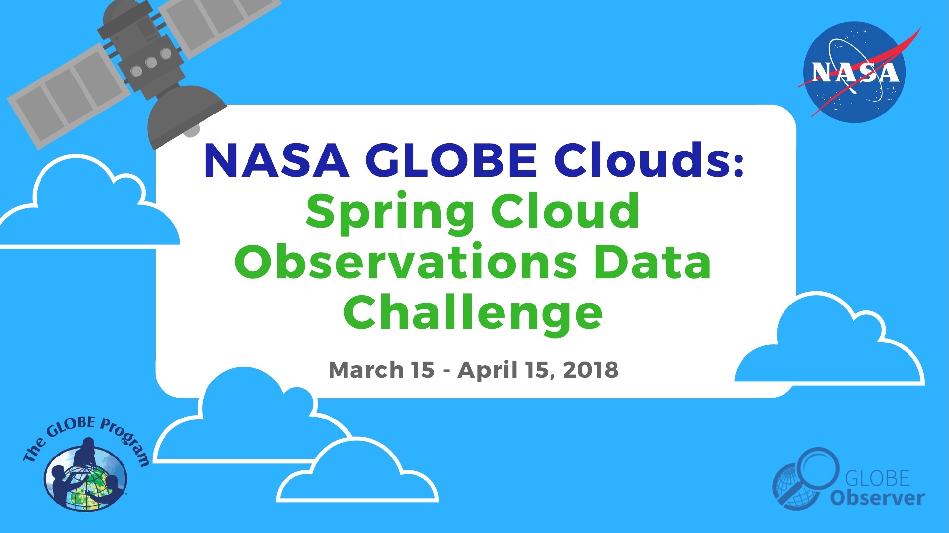 NASA GLOBE Spring Cloud Observation Data Challenge Banner
