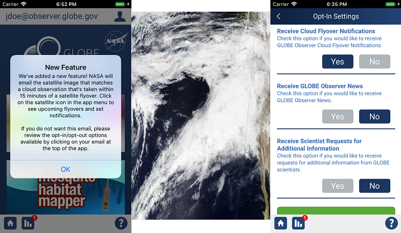 Graphic of new GLOBE Observer App enhancements