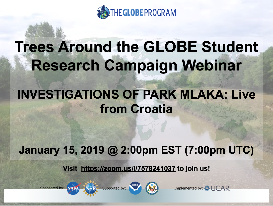 Trees Around the GLOBE graphic of January 15 webinar