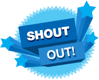 Graphic that reads "Shout Out"