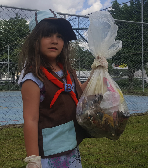 Girl participating in World Cleanup Day