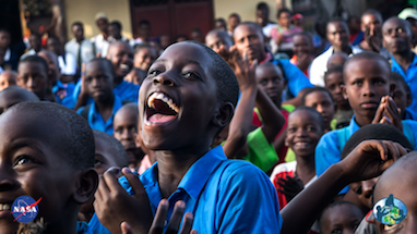 African children celebrating.