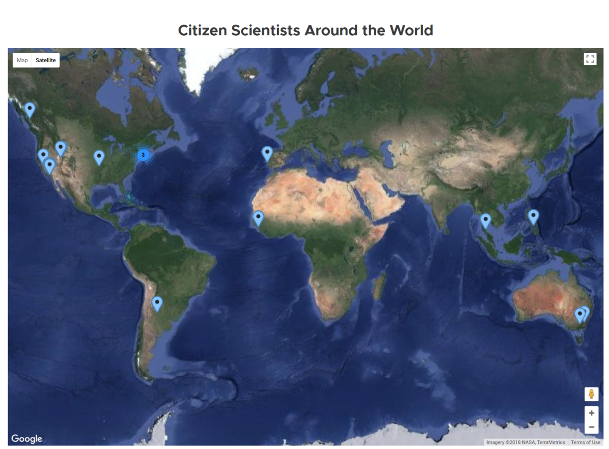 Map pinpointing locations.