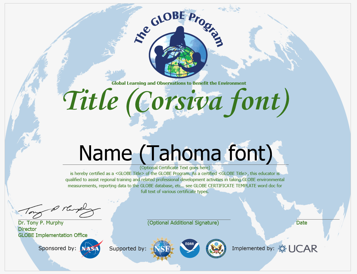 GLOBE certificate