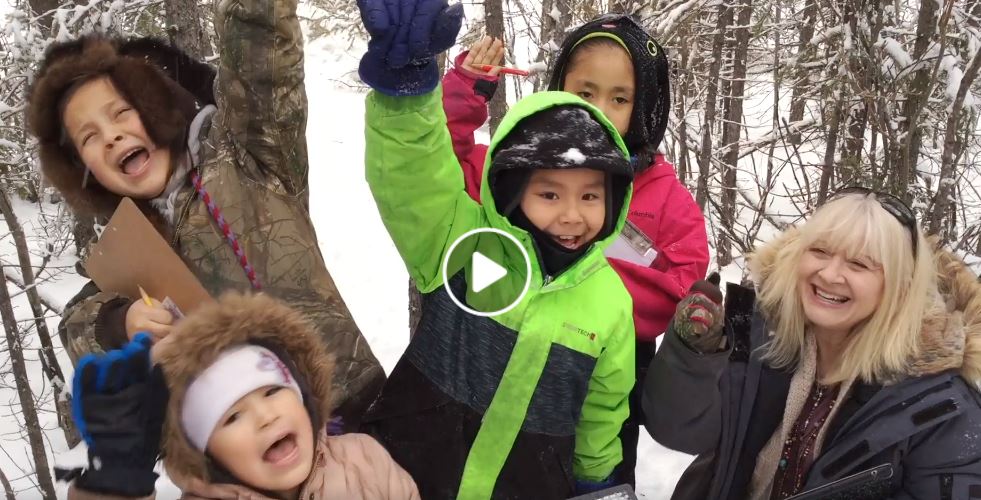 Photo of GLOBE students in action for a bonus NASA Explorers: Cryosphere -- Cryo Kids video