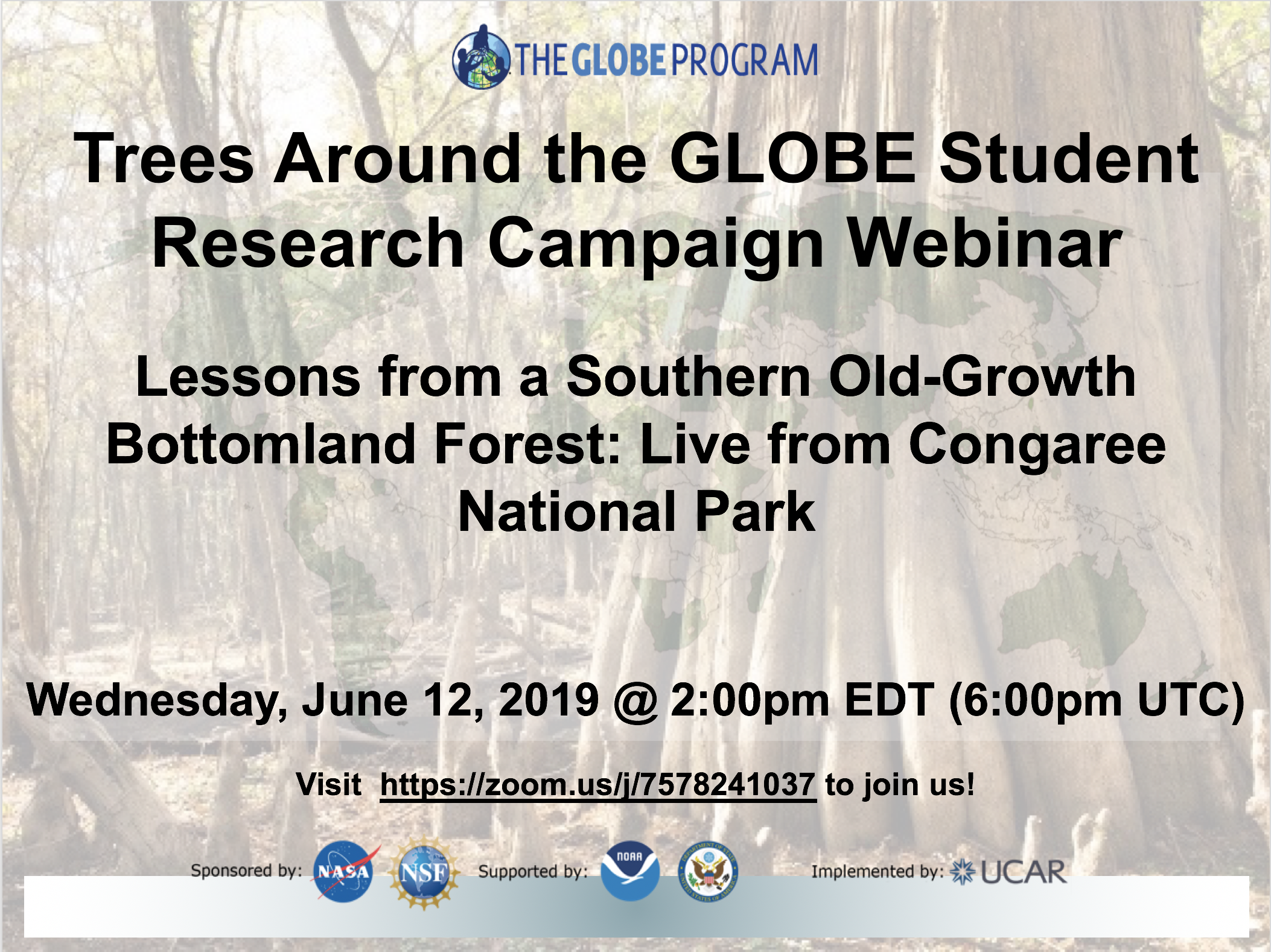 Trees Around the GLOBE 12 June webinar shareable