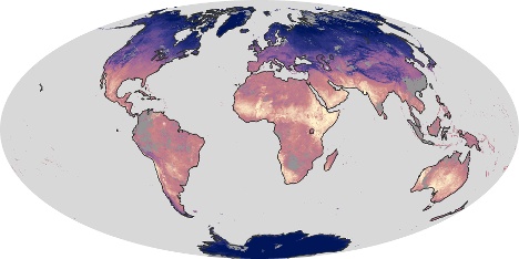 A thermal map of the seven continents.