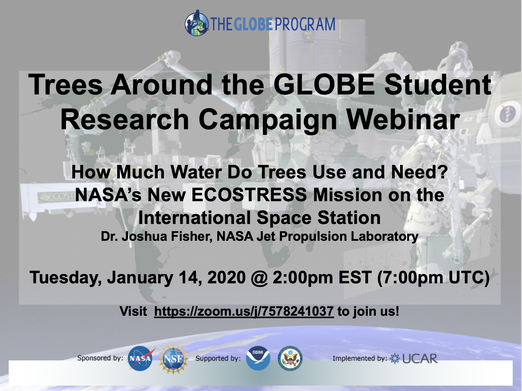 14 January Trees Around the GLOBE Campaign webinar shareable