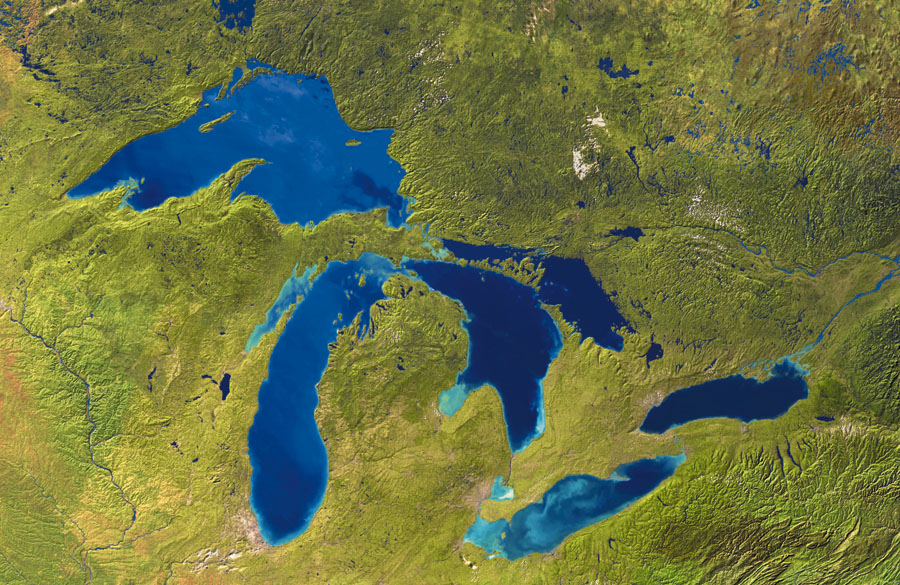 aerial photo of the Great Lakes