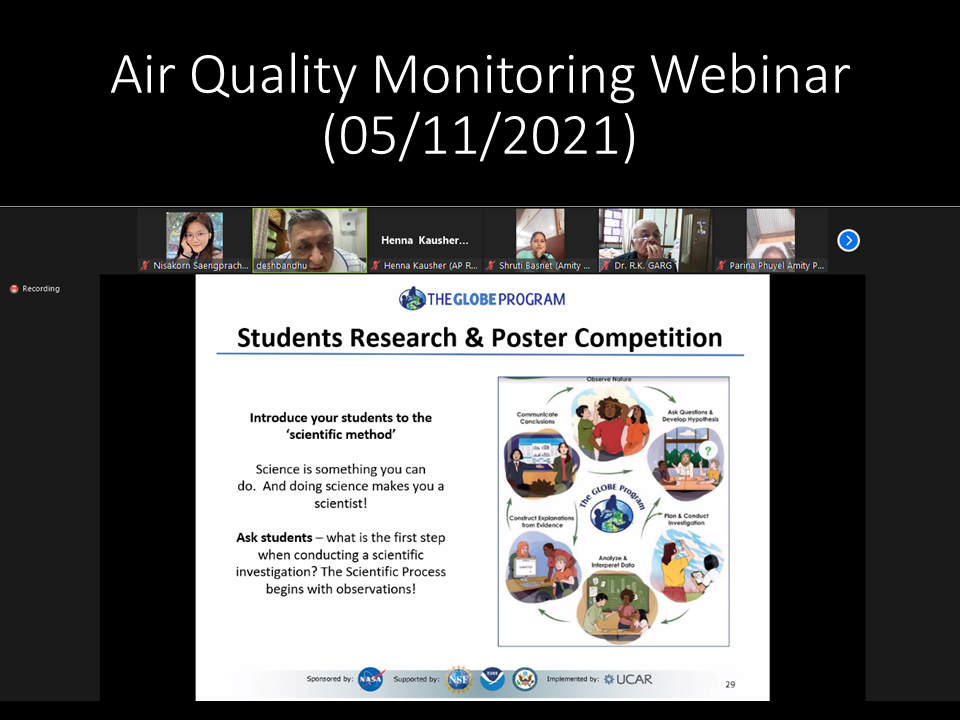 Slide from the 05 November 2021 webinar, showing "Student Research and Poster Competition"