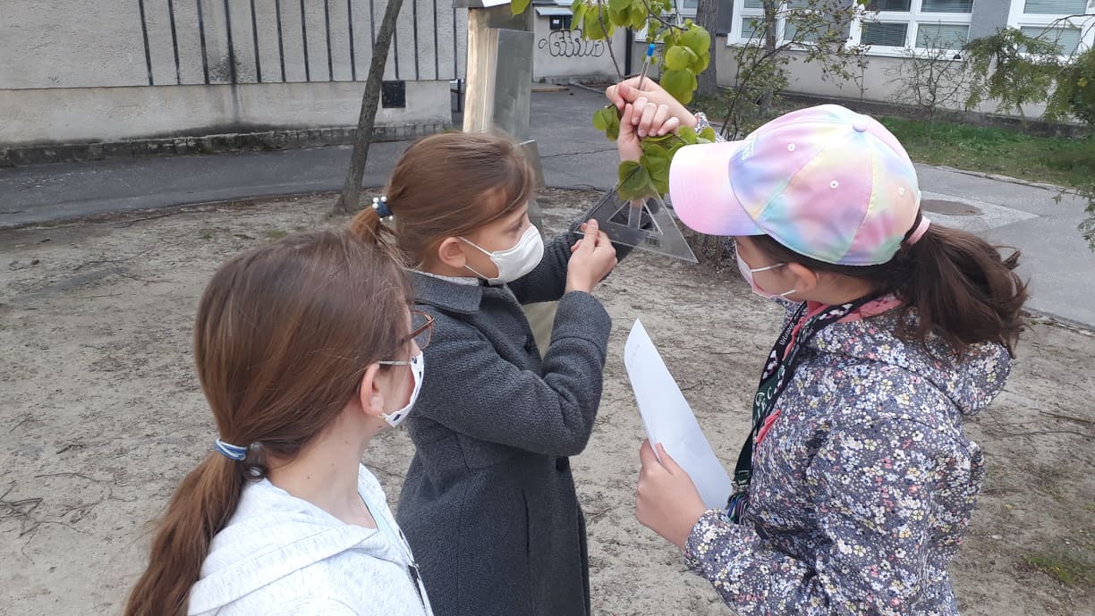 A group of students in Slovakia experiencing GLOBE activities