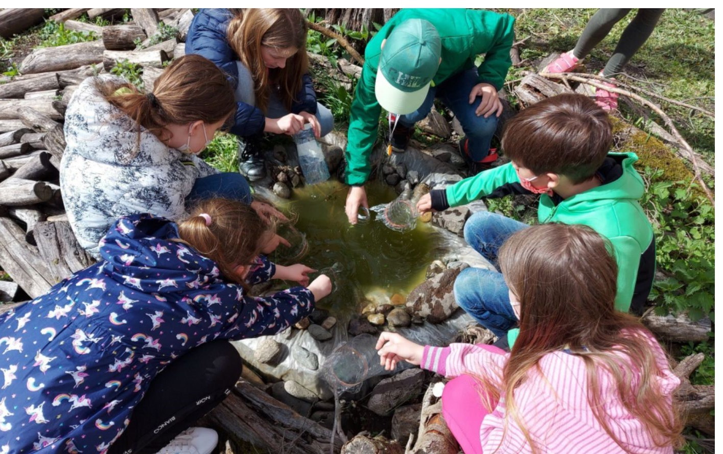 A group of students in Slovakia experiencing GLOBE activities