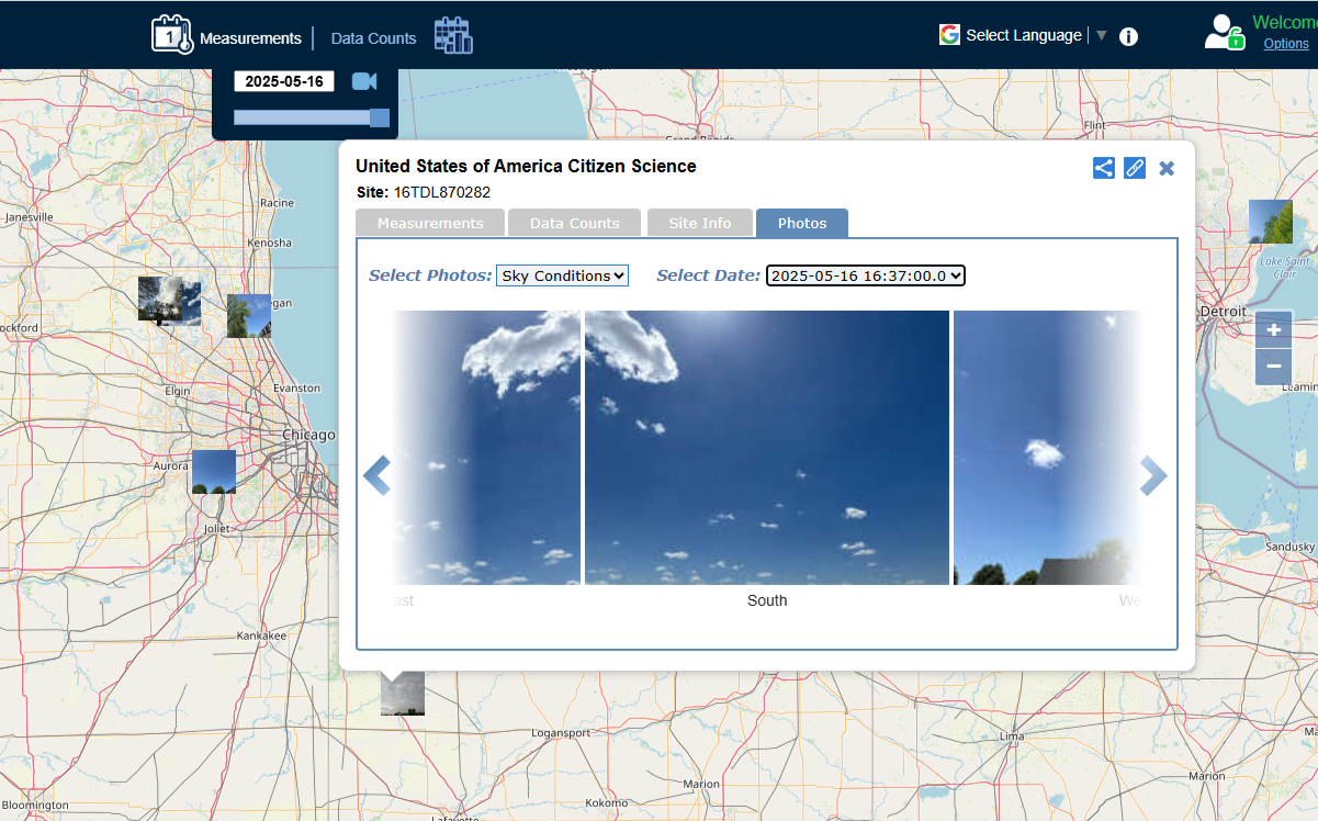Photos of the clear blue sky before the dust storm.