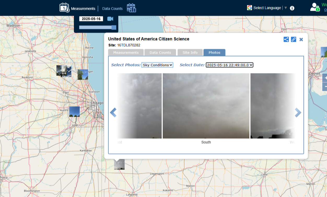 Photos of a gray, dusty sky during the dust storm.