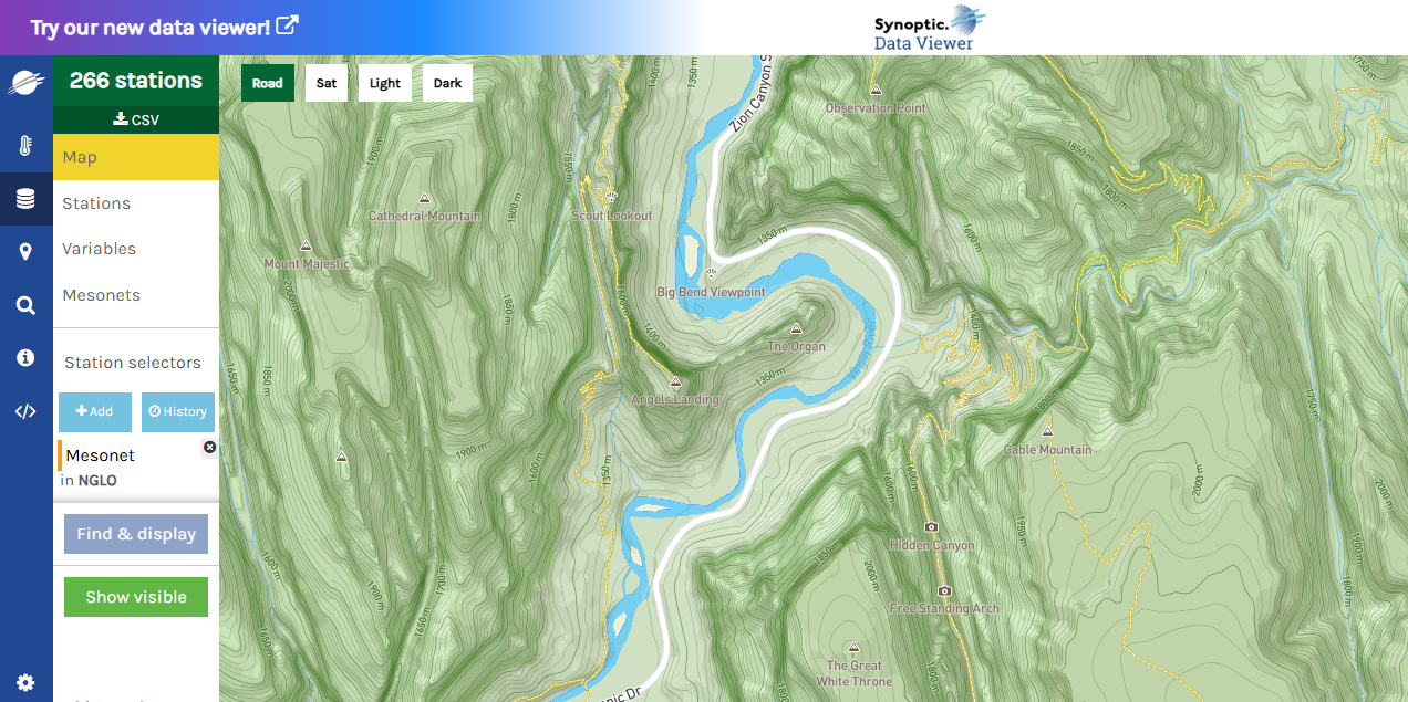 Synoptic Data Viewer map.