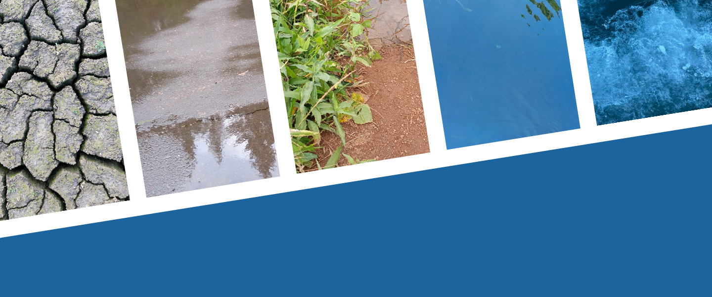 Images of different water sources as a background