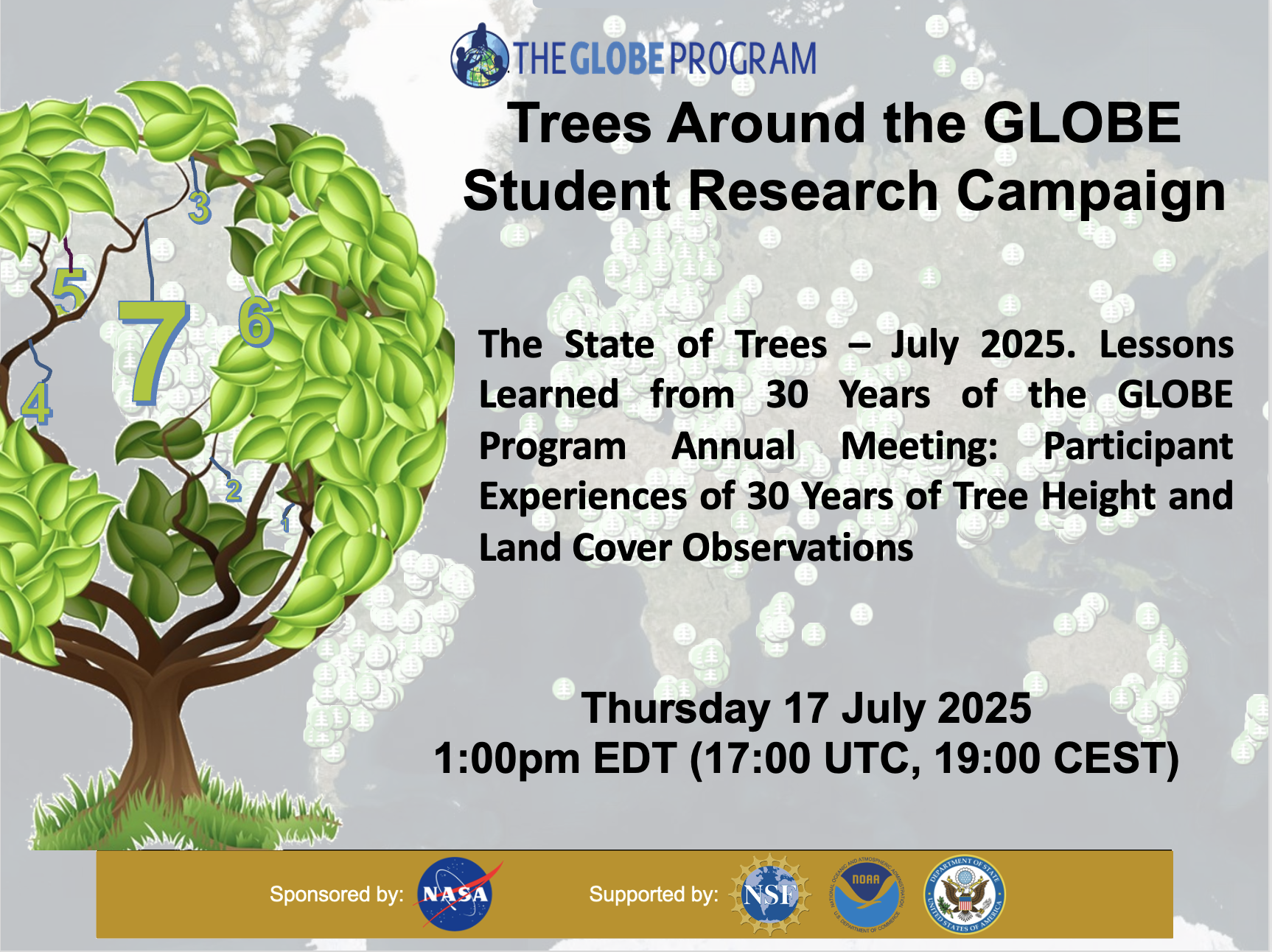 Trees around the globe student research campaign. The state of trees - july 2025. 