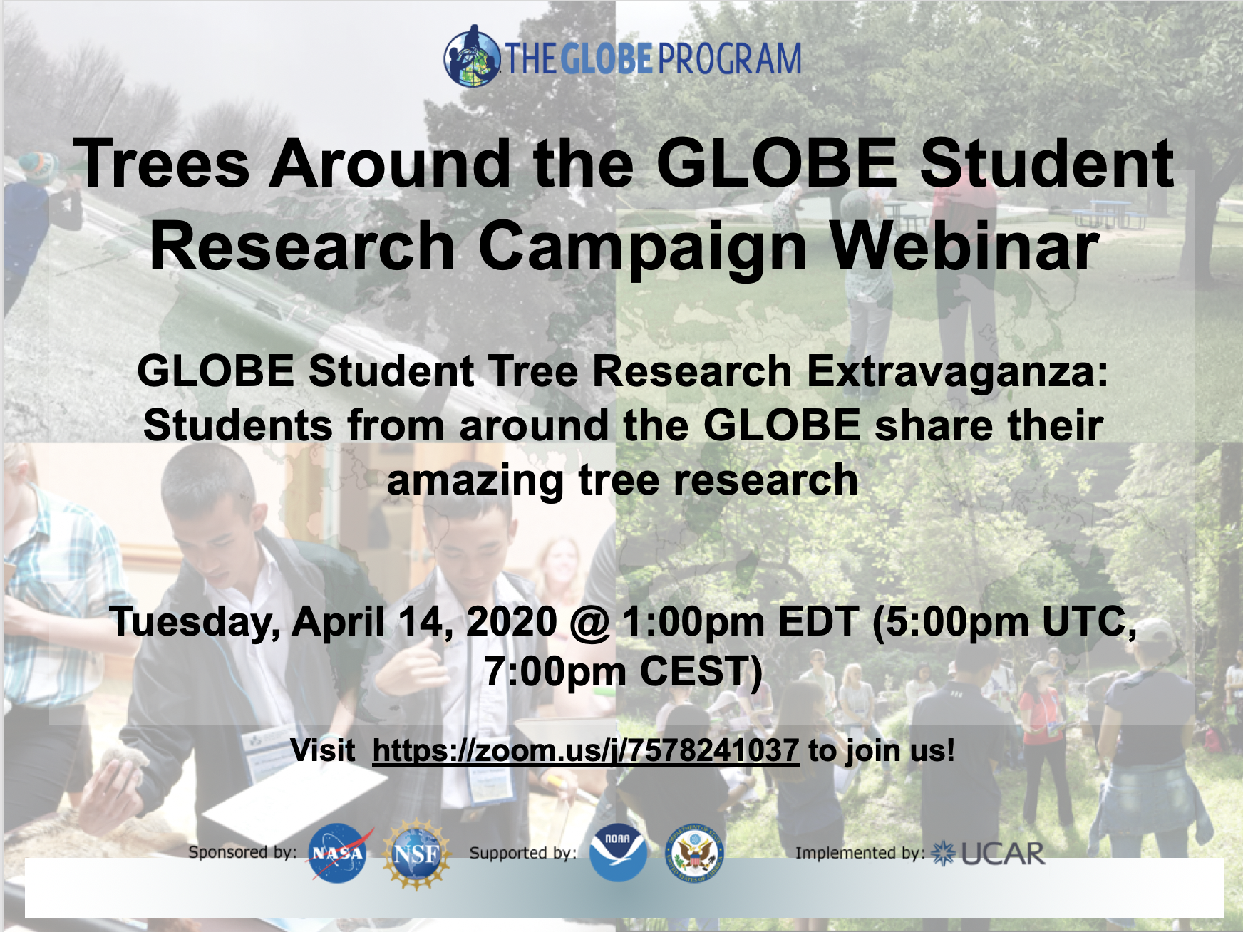 Trees Around the GLOBE 14 April 2020 Webinar shareable