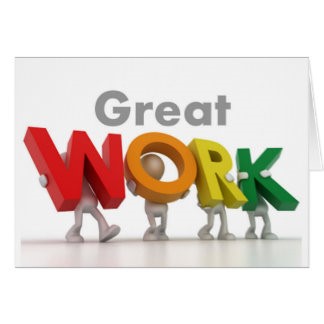 Graphic that reads, "Great Work"