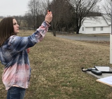 Student takes GLOBE Atmosphere measurements