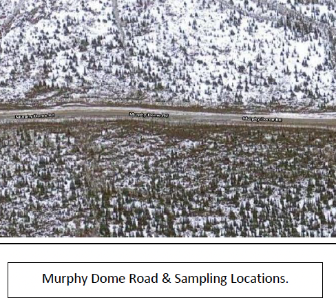 Burned and unburned sites on both sides of Murphy Dome Road. Credit: Google Earth Images