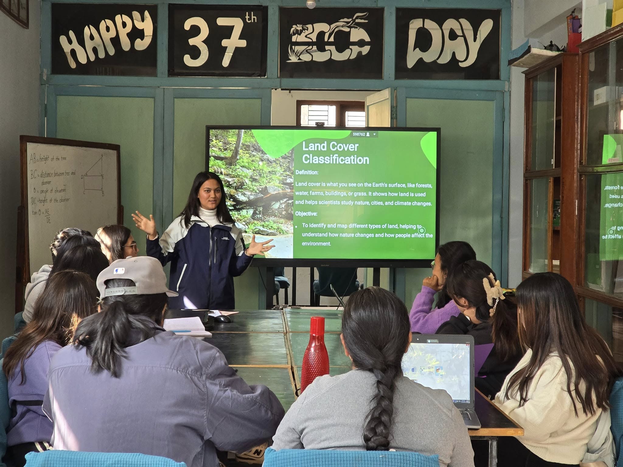 Group of people learning about land cover classification.