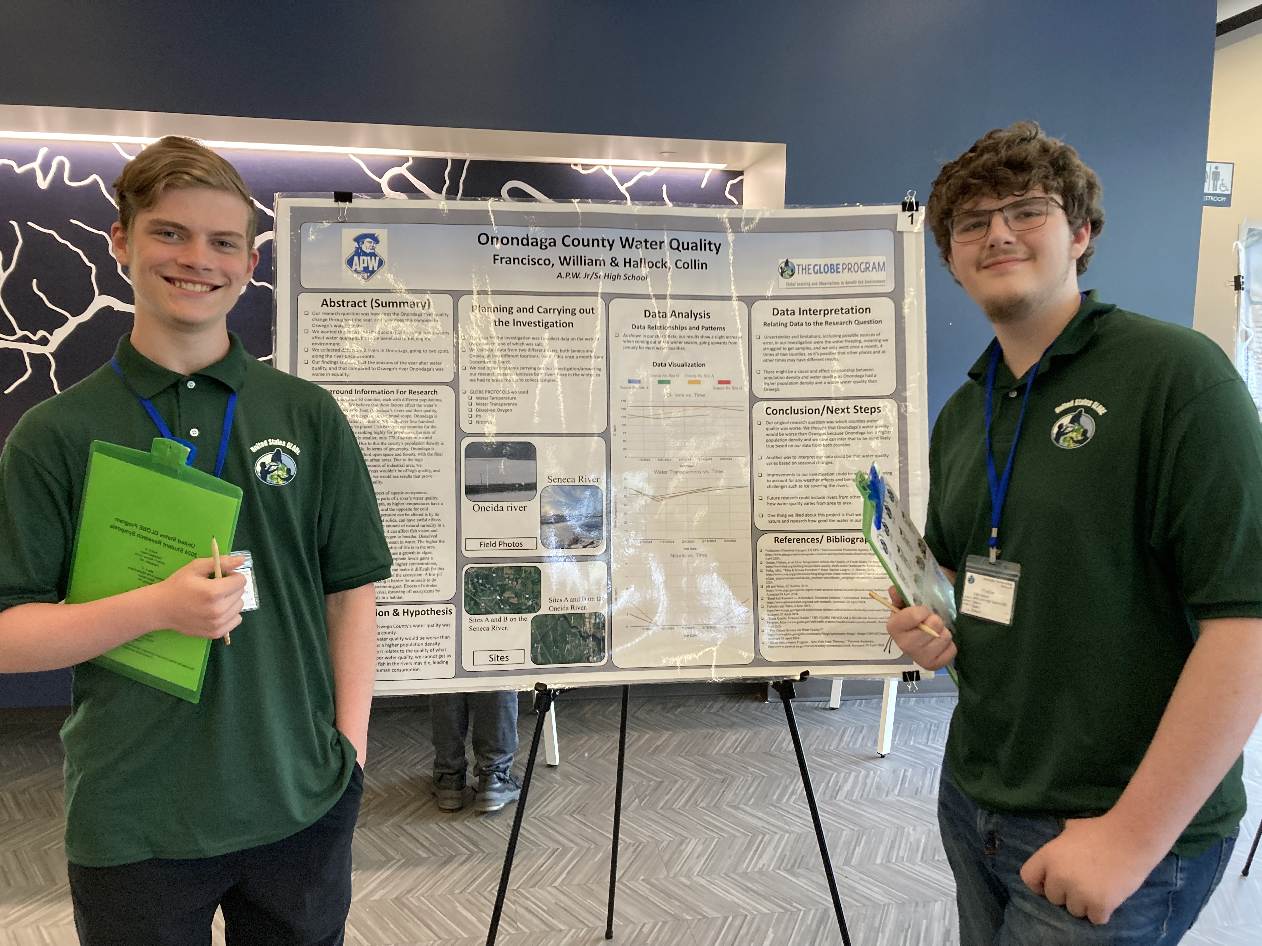 Two student present on Onondaga County water quality.