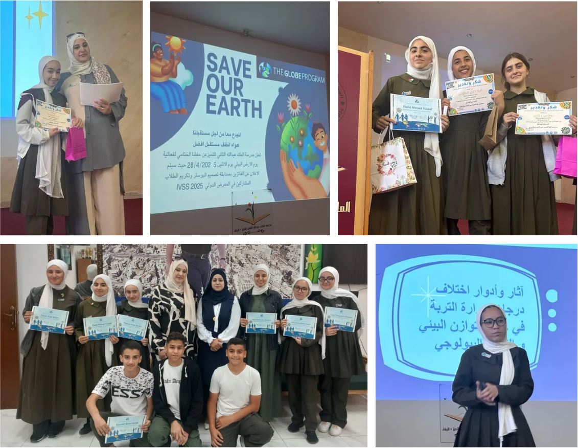 Collage of students presenting and posing with certificates.