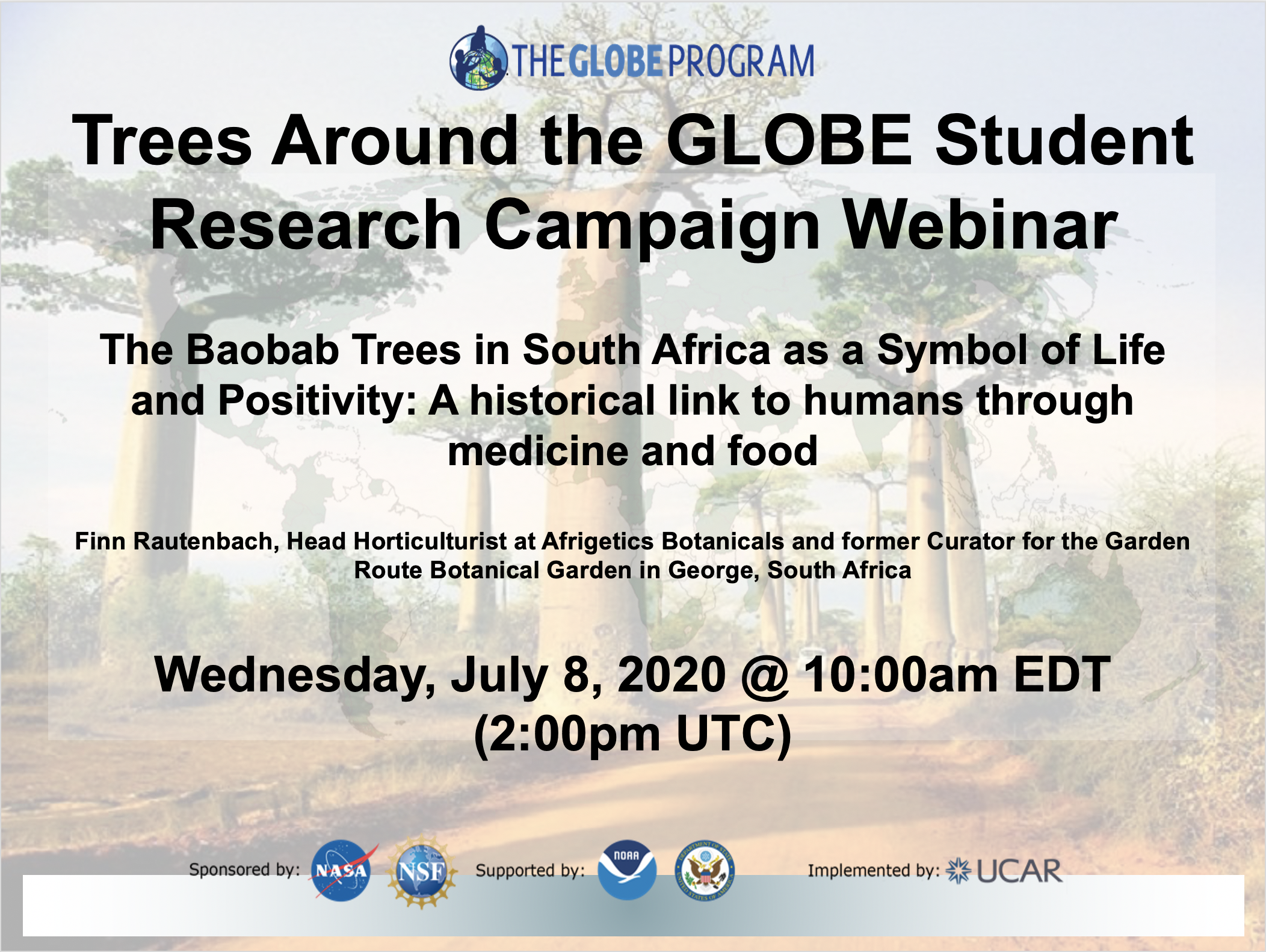 Trees Around the GLOBE 08 July Webinar Shareable