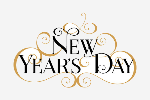 Graphic that reads, "New Year's Day"